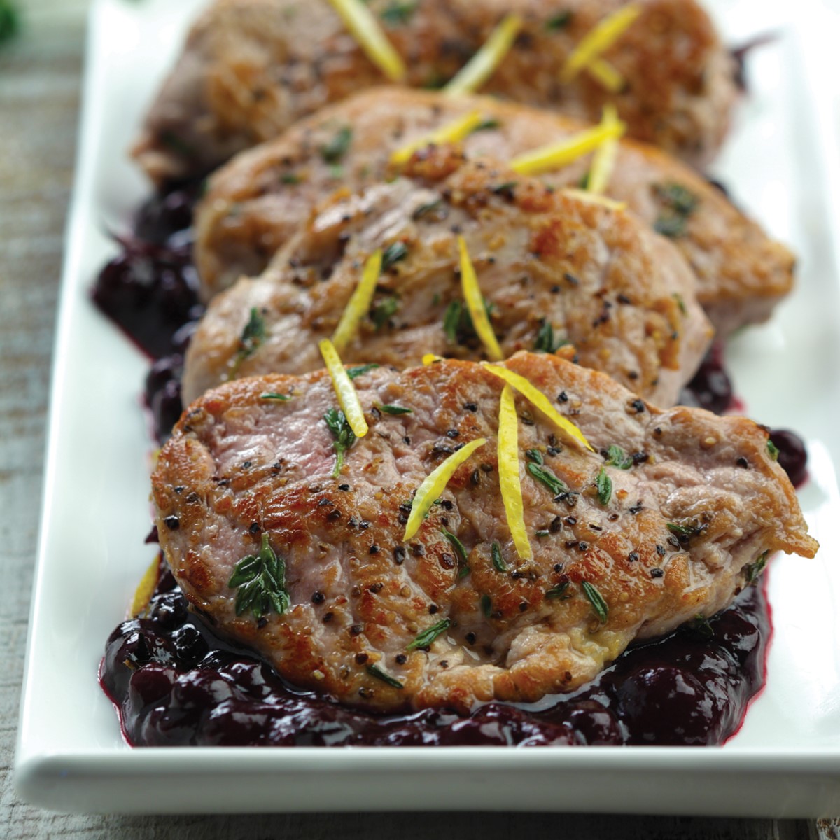 Pork-tastic pork chops with berry sauce