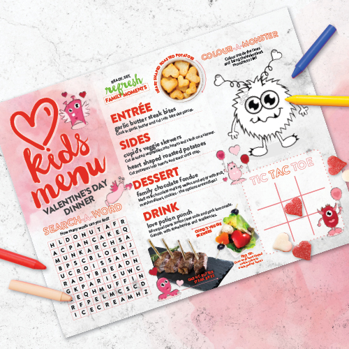 Family Valentine's Day Kids Menu