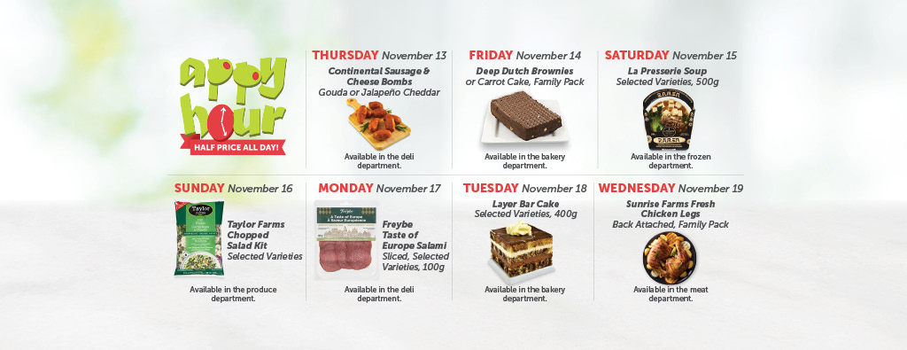 Today's Appy Hour Special – Half Price All Day!