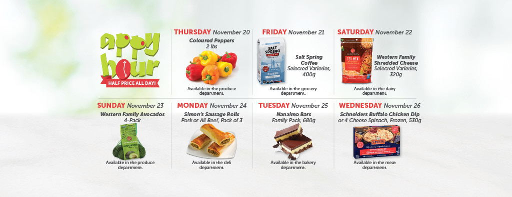 Today's Appy Hour Special – Half Price All Day!