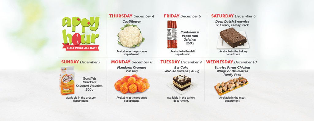 Today's Appy Hour Special – Half Price All Day!