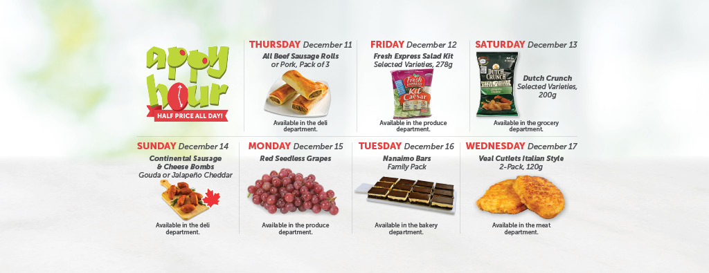 Today's Appy Hour Special – Half Price All Day!