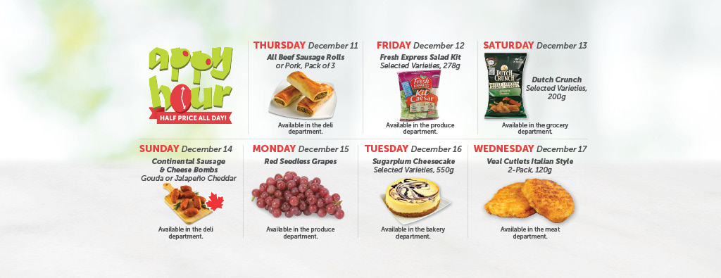 Today's Appy Hour Special – Half Price All Day!