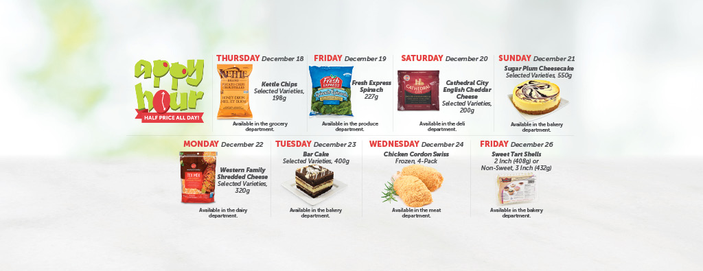 Today's Appy Hour Special – Half Price All Day!