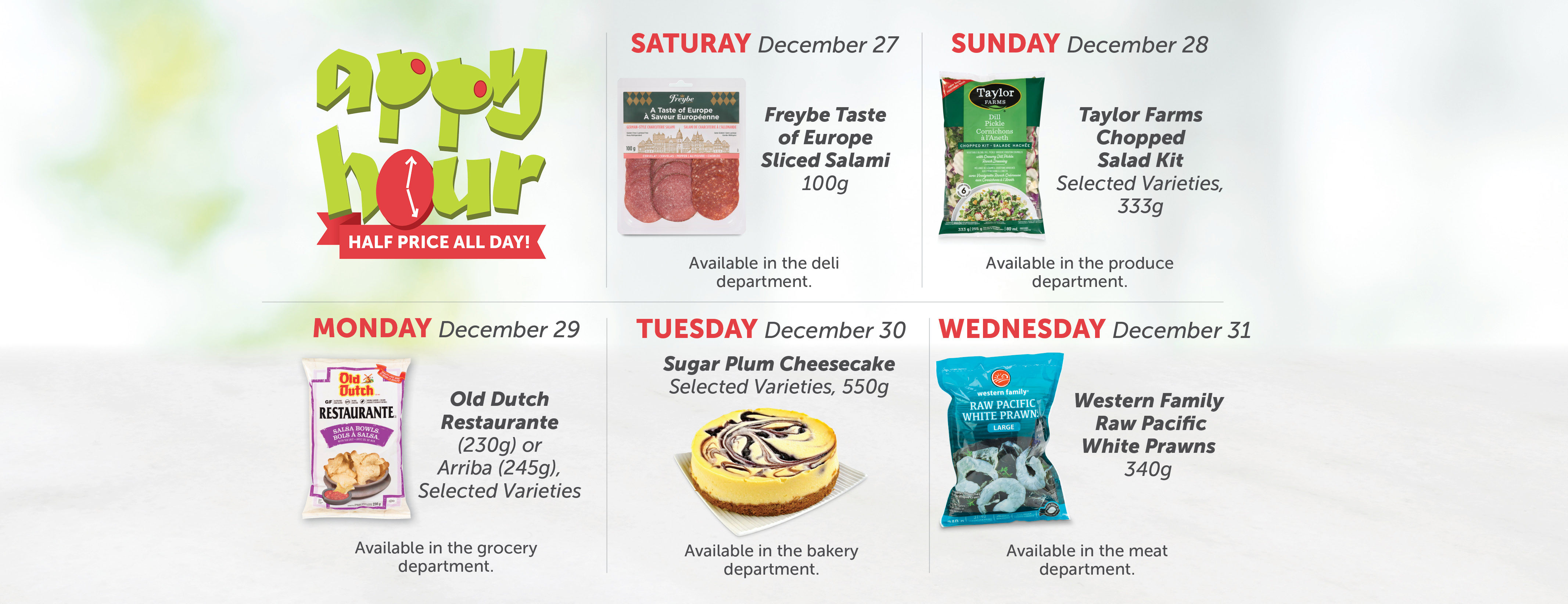 Today's Appy Hour Special – Half Price All Day!