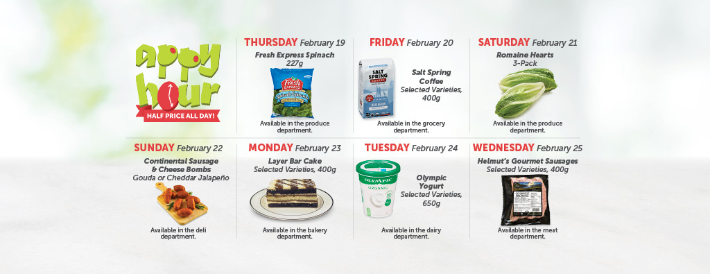 Today's Appy Hour Special – Half Price All Day!