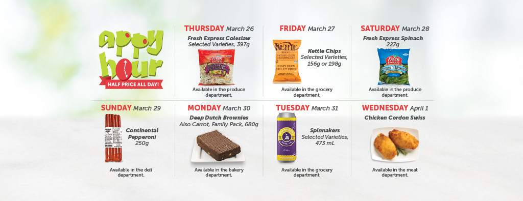 Today's Appy Hour Special – Half Price All Day!