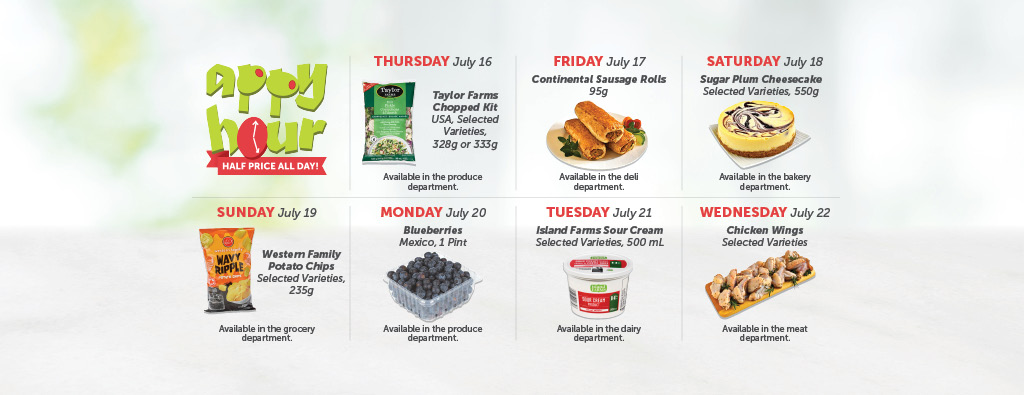 Today's Appy Hour Special – Half Price All Day!