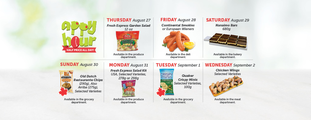 Today's Appy Hour Special – Half Price All Day!